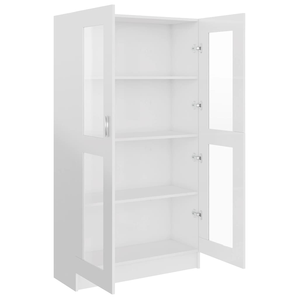 Armoire vitrine Blanc brillant 82,5x30,5x150 cm Bois ingénierie - XIOS