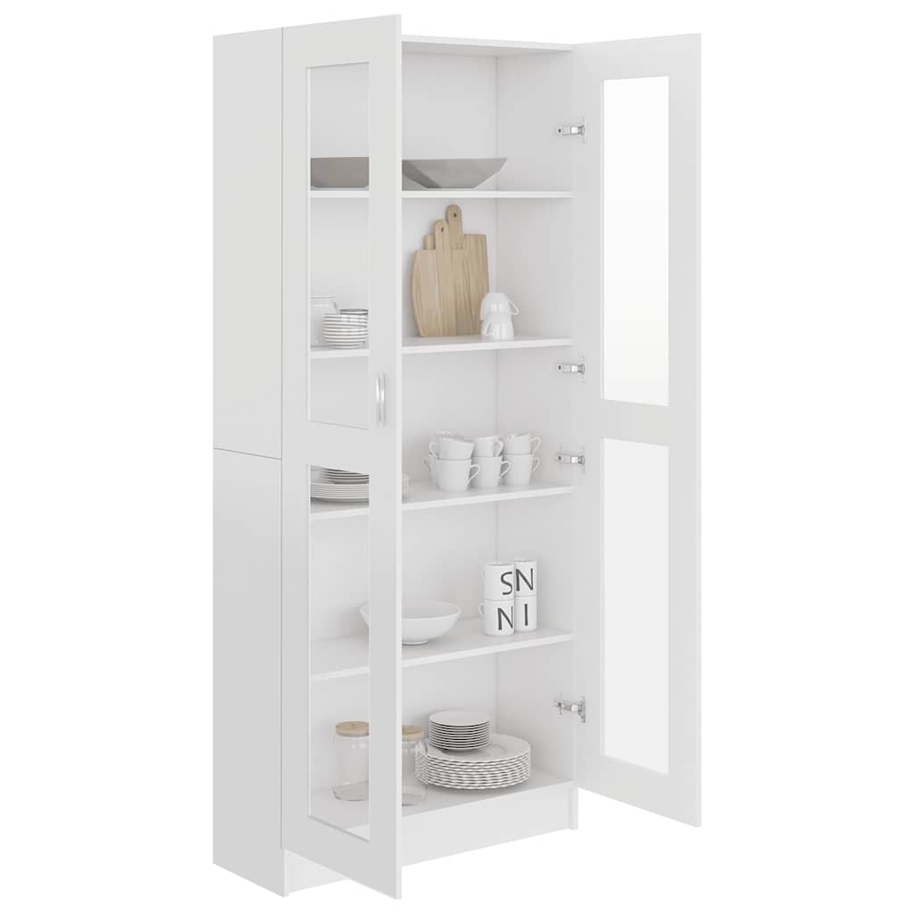 Armoire à vitrine Blanc 82,5x30,5x185,5 cm Bois d'ingénierie - XIOS