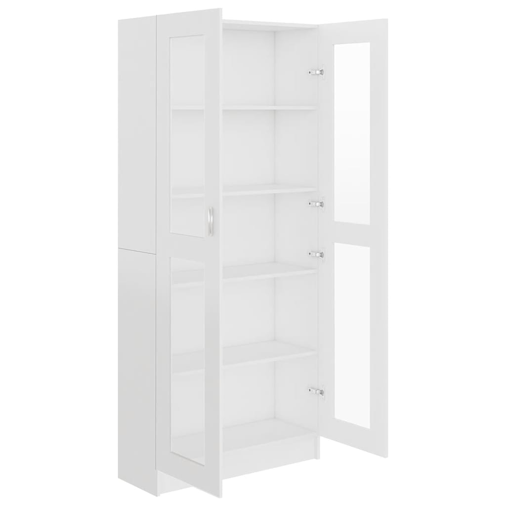 Armoire à vitrine Blanc 82,5x30,5x185,5 cm Bois d'ingénierie - XIOS
