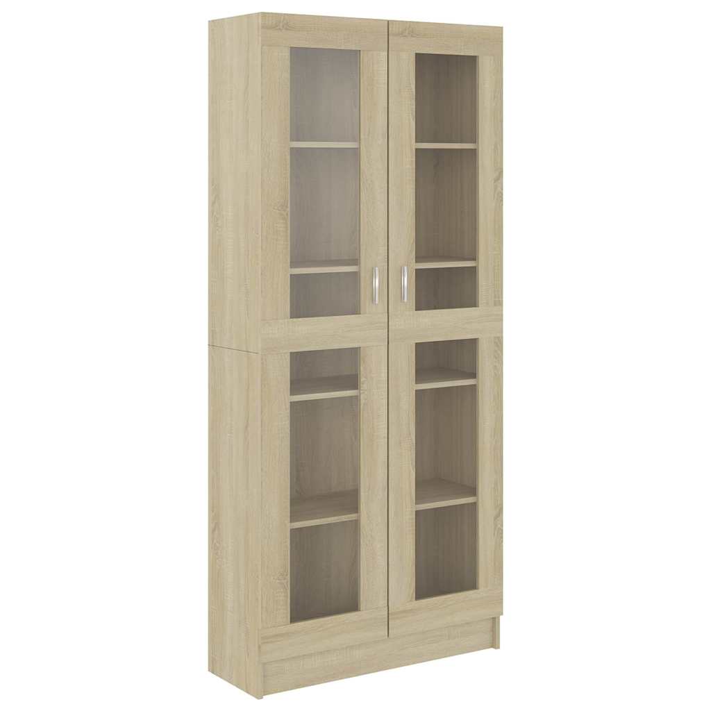 Armoire vitrine Chêne sonoma 82,5x30,5x185 cm Bois ingénierie