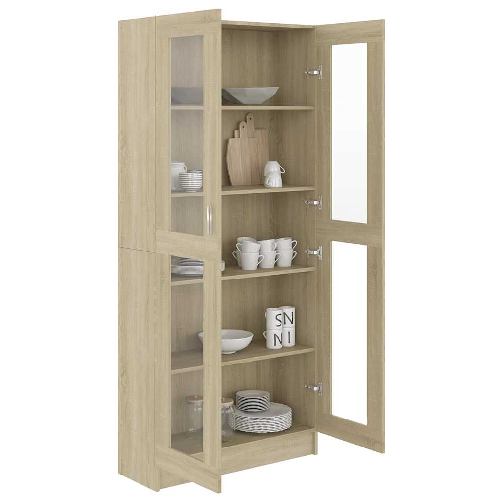 Armoire vitrine Chêne sonoma 82,5x30,5x185,5 cm Bois ingénierie - XIOS