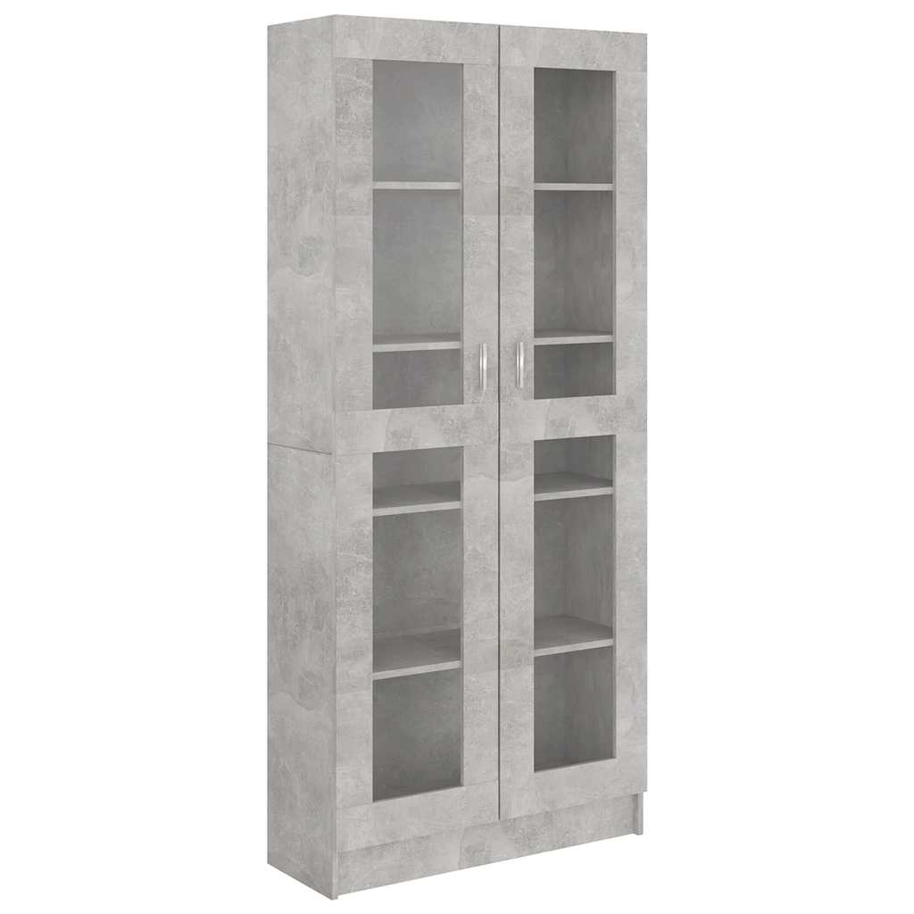 Armoire à vitrine Gris béton 82,5x30,5x185,5 cm Bois ingénierie - XIOS