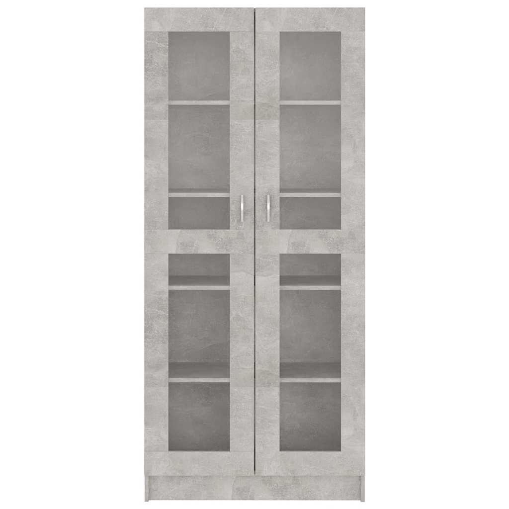 Armoire à vitrine Gris béton 82,5x30,5x185,5 cm Bois ingénierie - XIOS
