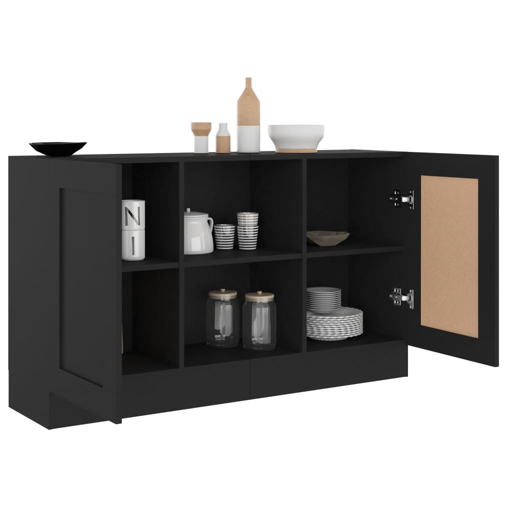 Buffet Noir 120x30,5x70 cm Bois d'ingénierie - XIOS