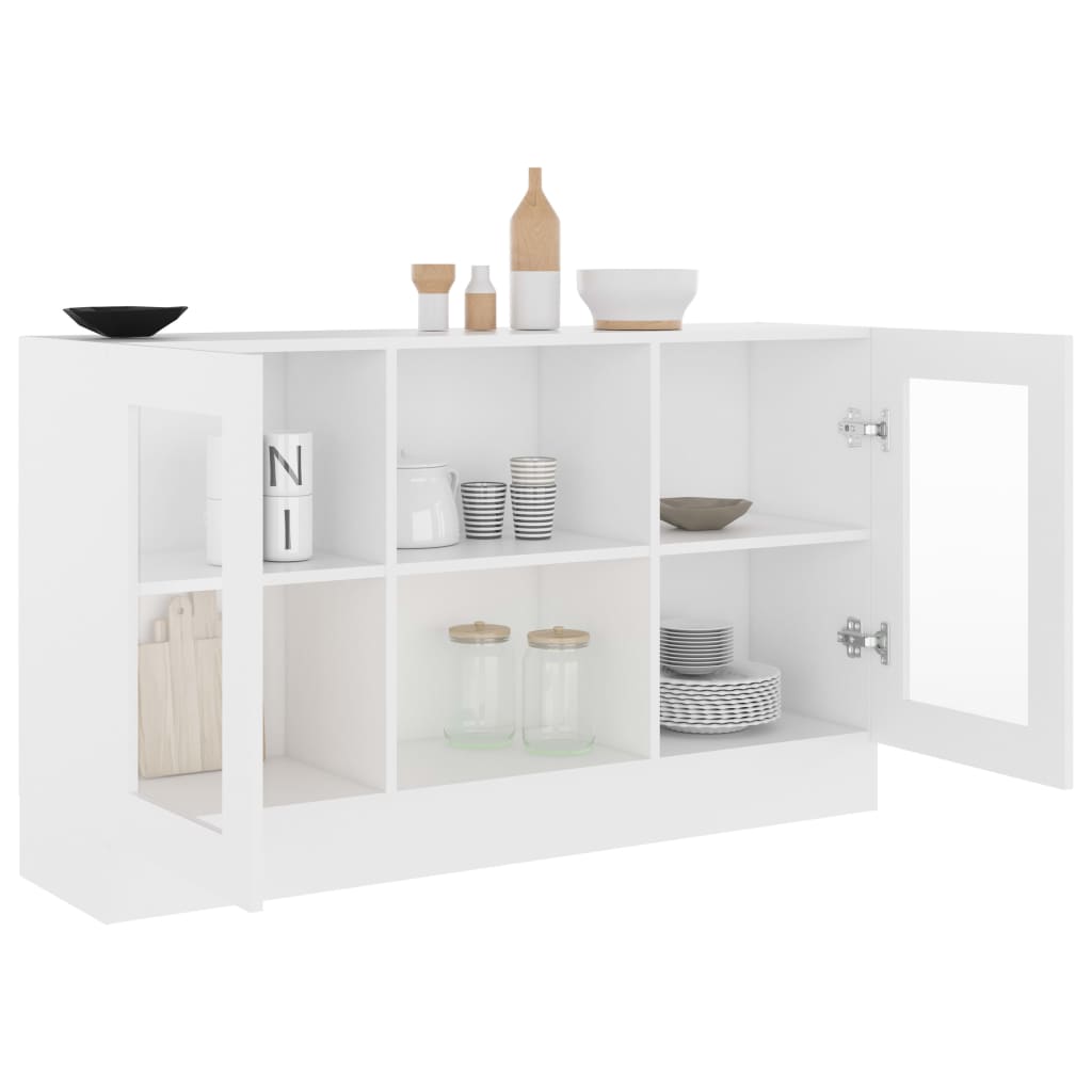 Armoire à vitrine Blanc 120x30,5x70 cm Bois d'ingénierie - XIOS