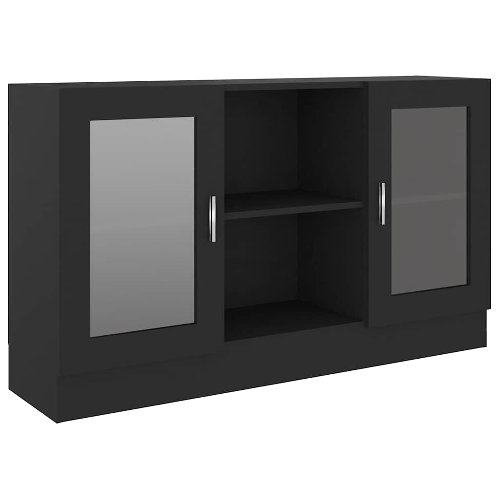 Armoire à vitrine Noir 120x30,5x70 cm Bois d'ingénierie - XIOS