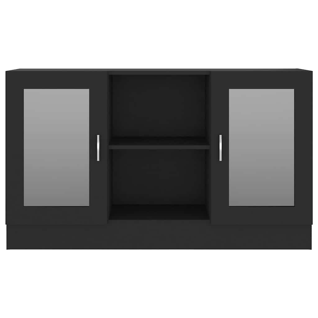 Armoire à vitrine Noir 120x30,5x70 cm Bois d'ingénierie - XIOS