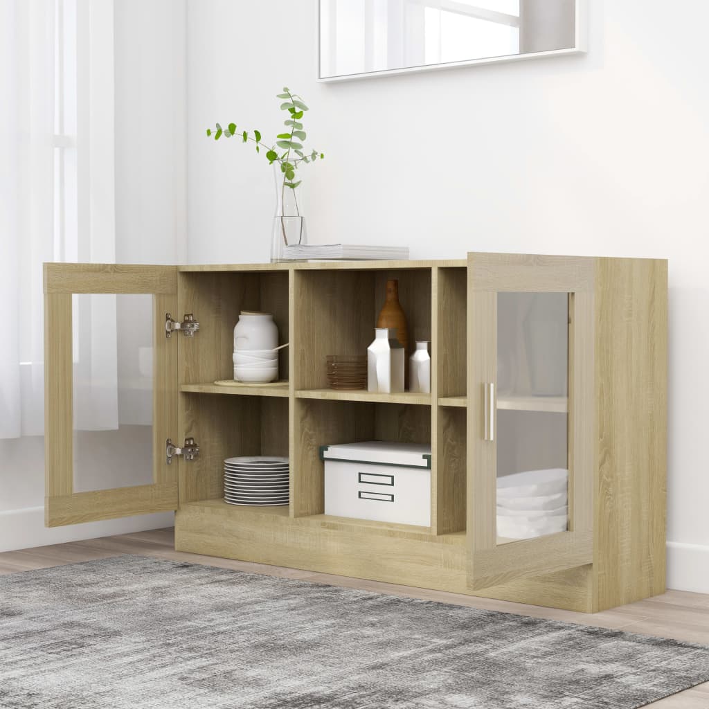 Armoire à vitrine Chêne sonoma 120x30,5x70 cm Bois d'ingénierie - XIOS