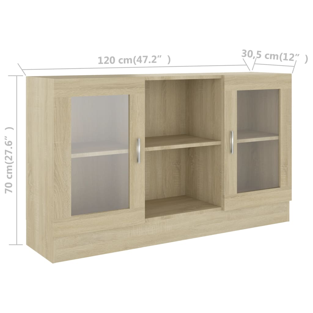 Armoire à vitrine Chêne sonoma 120x30,5x70 cm Bois d'ingénierie - XIOS