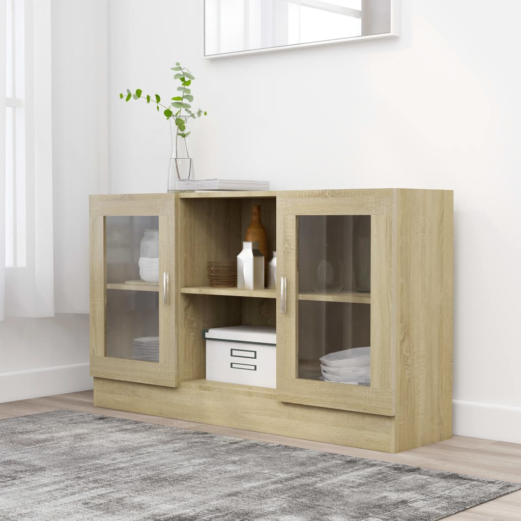 Armoire à vitrine Chêne sonoma 120x30,5x70 cm Bois d'ingénierie - XIOS