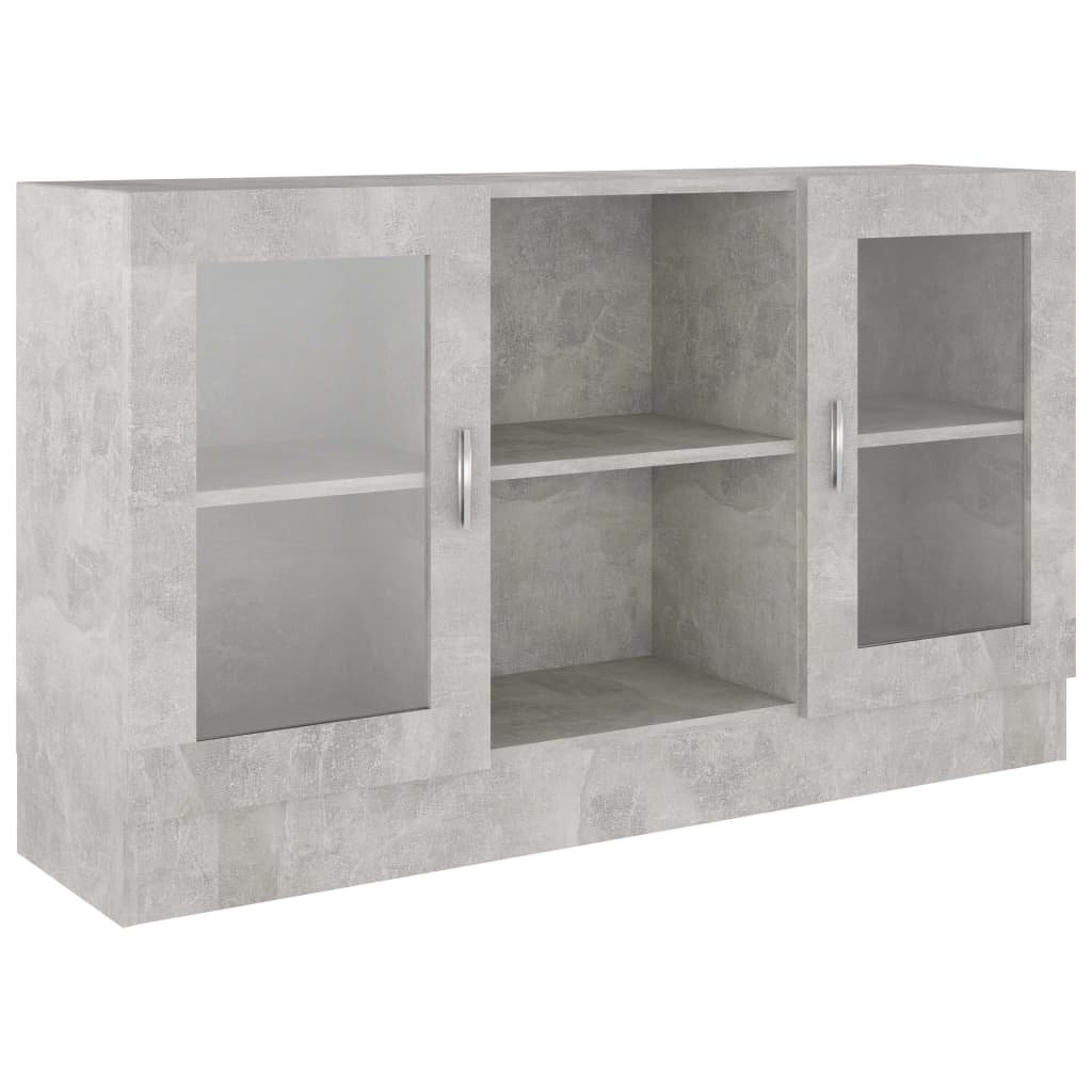 Armoire à vitrine Gris béton 120x30,5x70 cm Bois d’ingénierie - XIOS