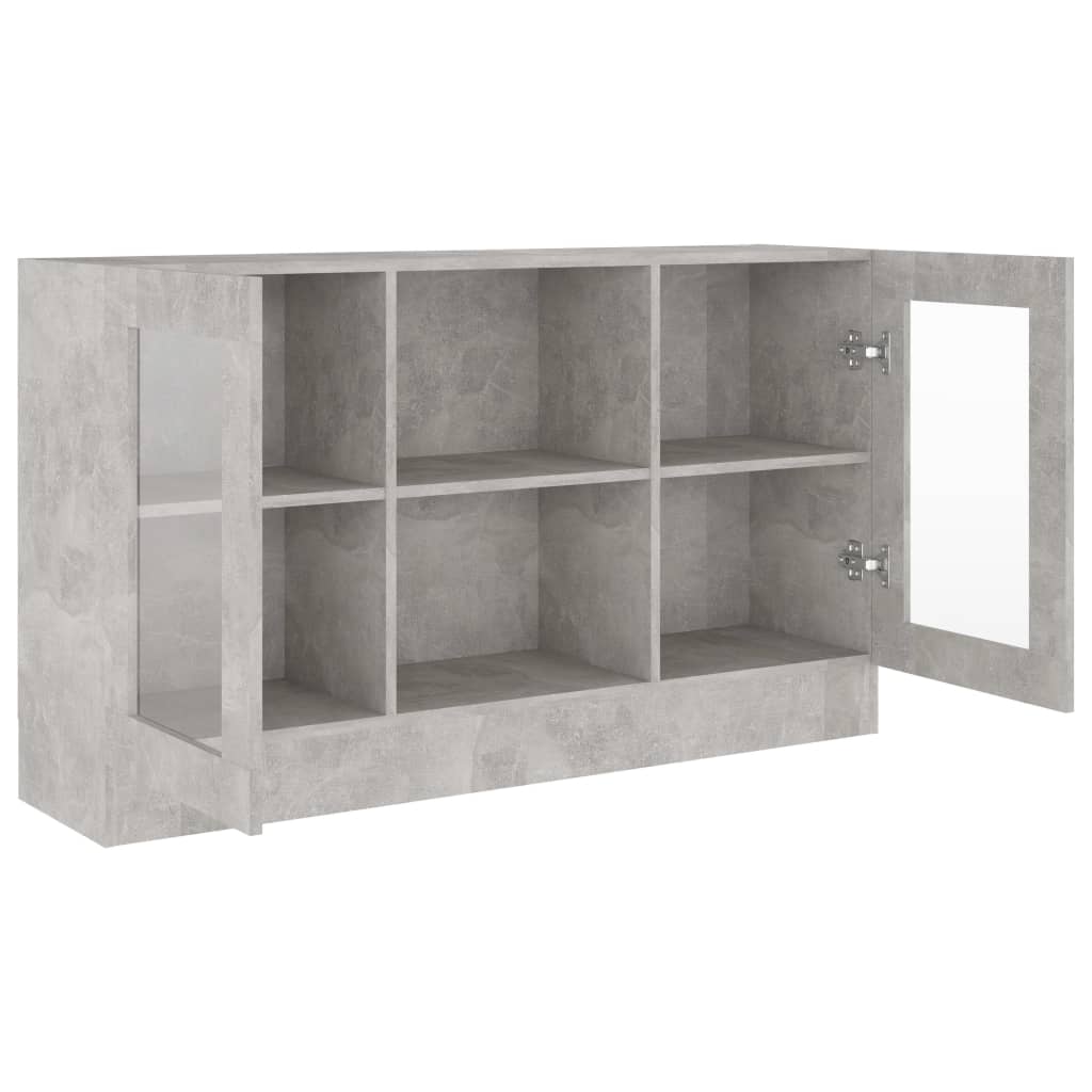 Armoire à vitrine Gris béton 120x30,5x70 cm Bois d’ingénierie - XIOS