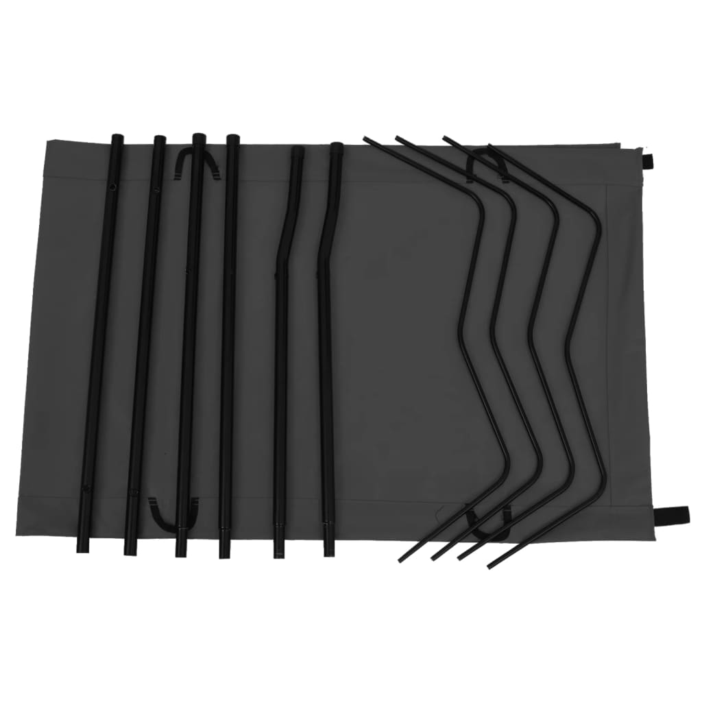 Lits de camping 2 pcs 180x60x19 cm Tissu Oxford et acier Noir