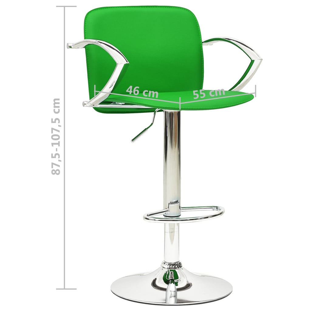 Tabourets de bar lot de 2 vert cuir artificiel - XIOS