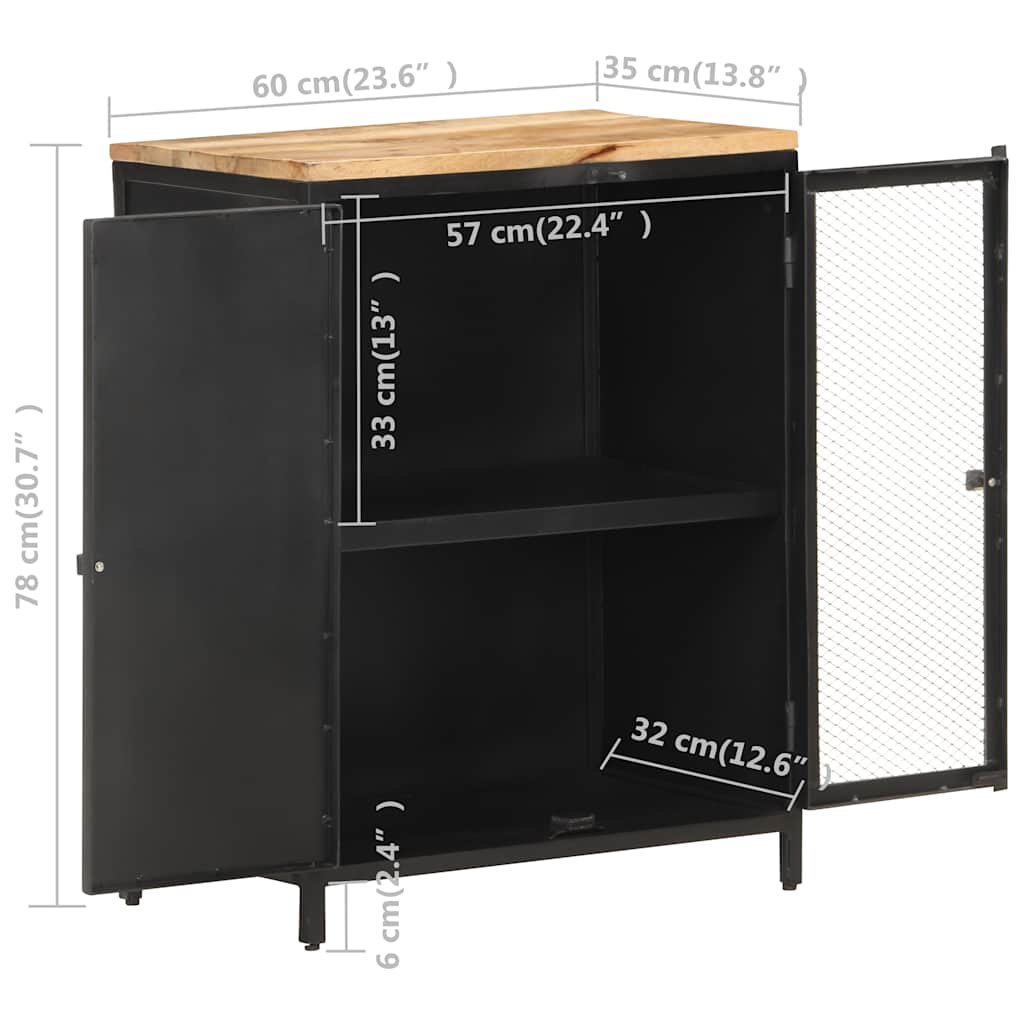 Buffet 60x35x78 cm Bois de manguier massif brut - XIOS