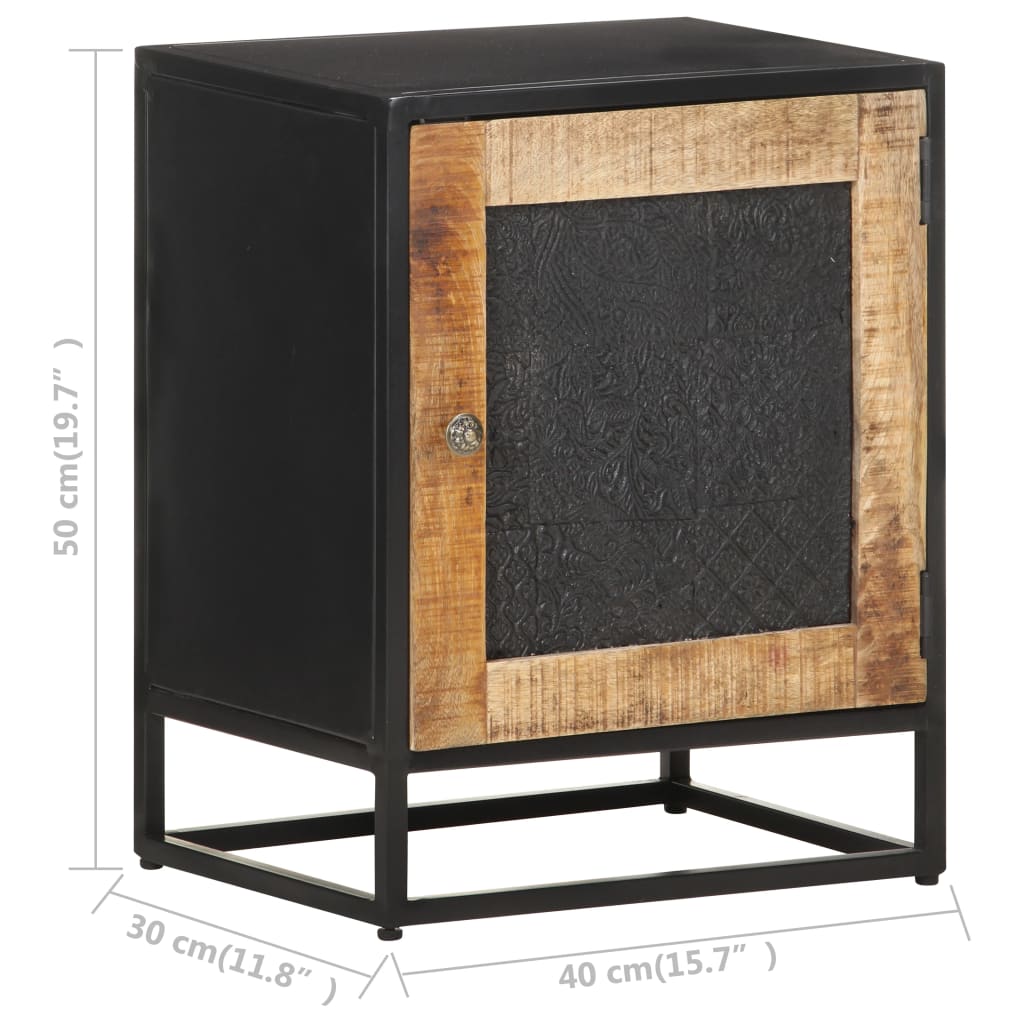 Table de chevet 40x30x50 cm Bois de manguier brut - XIOS