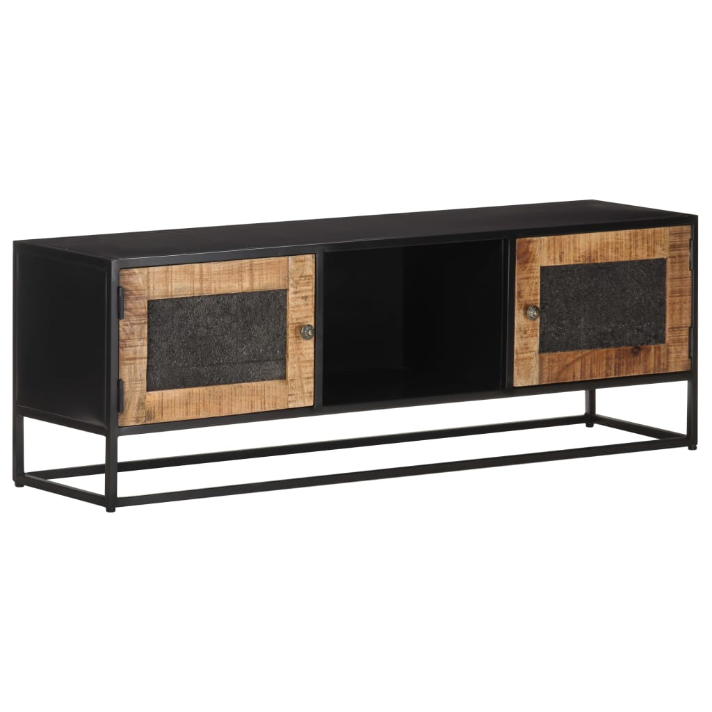 Meuble TV 120x30x40 cm Bois de manguier brut - XIOS