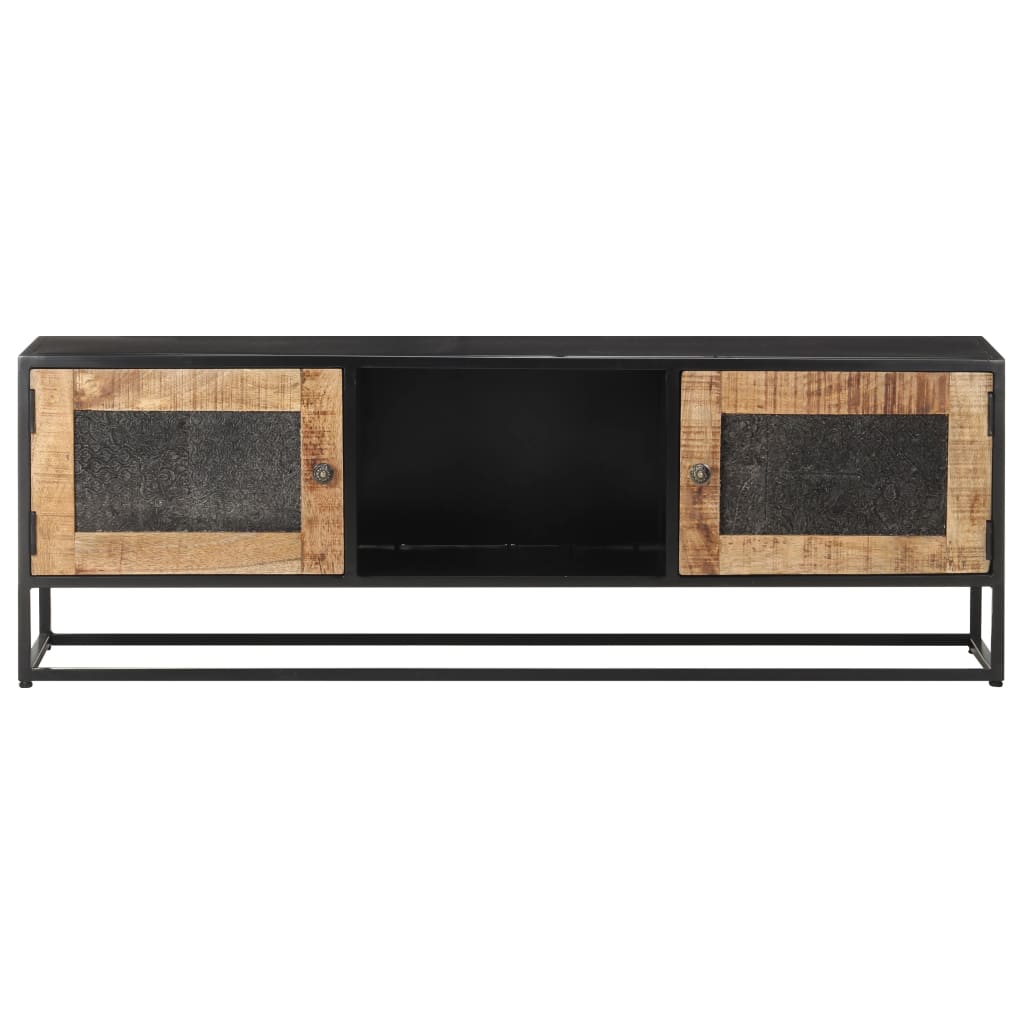 Meuble TV 120x30x40 cm Bois de manguier brut - XIOS
