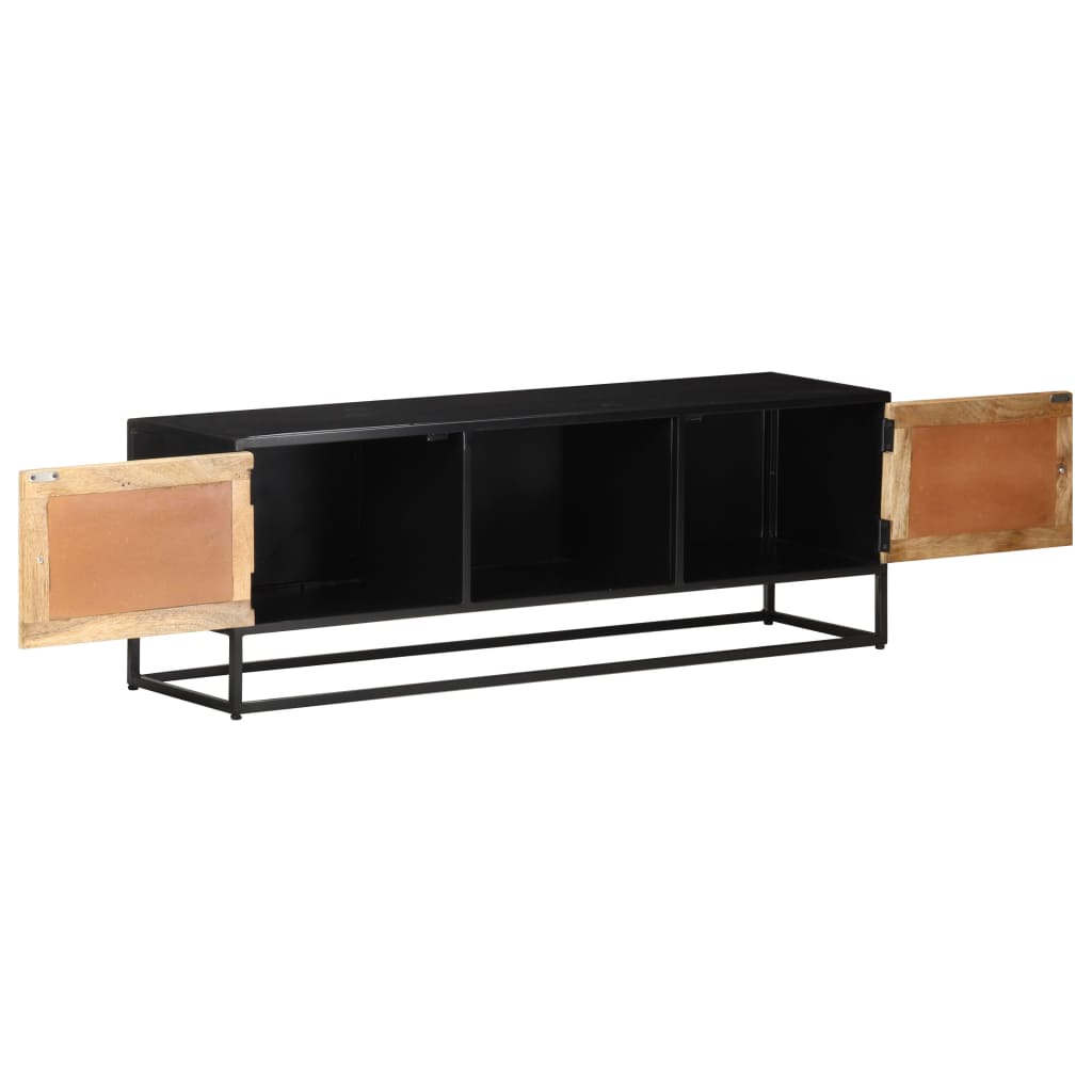 Meuble TV 120x30x40 cm Bois de manguier brut - XIOS