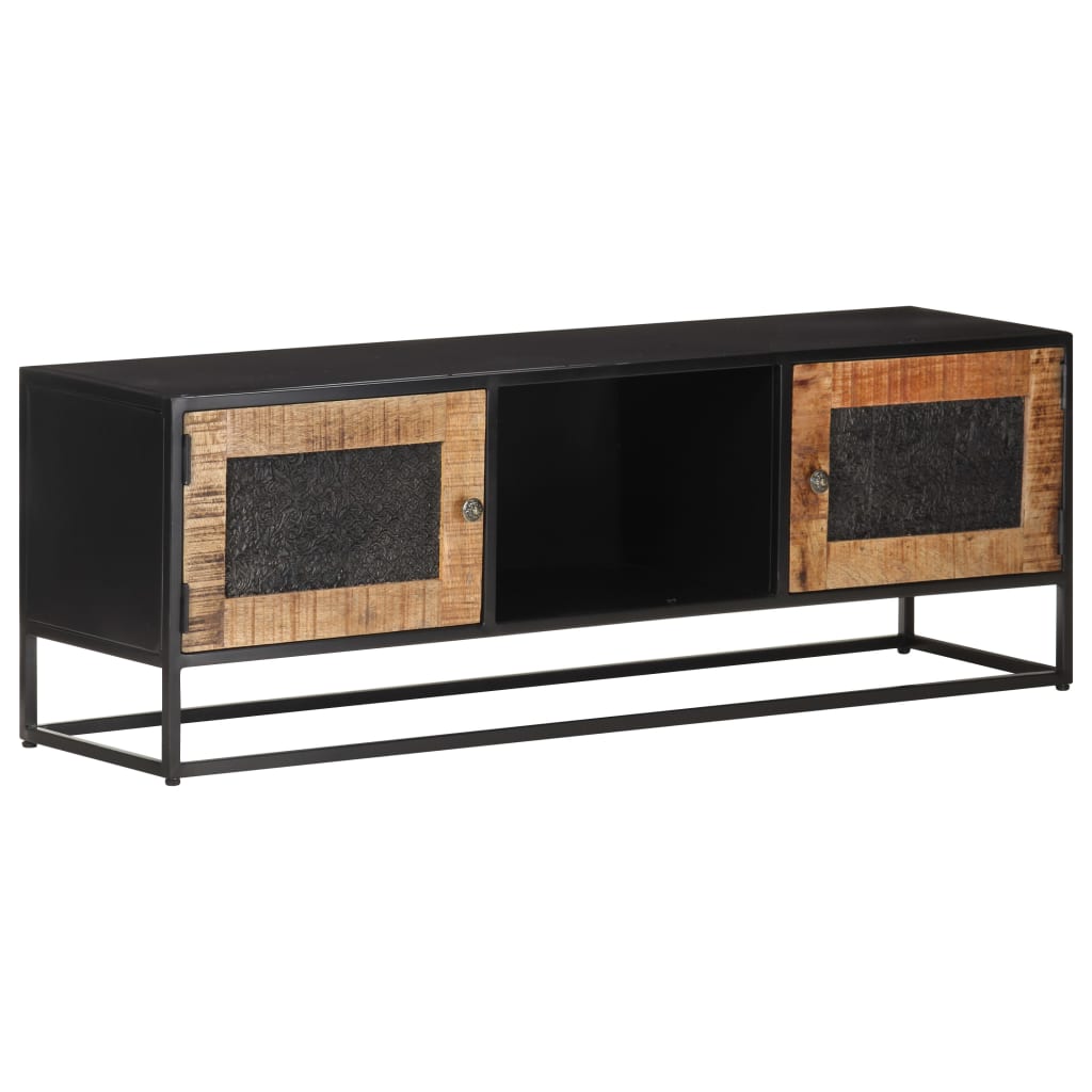 Meuble TV 120x30x40 cm Bois de manguier brut - XIOS