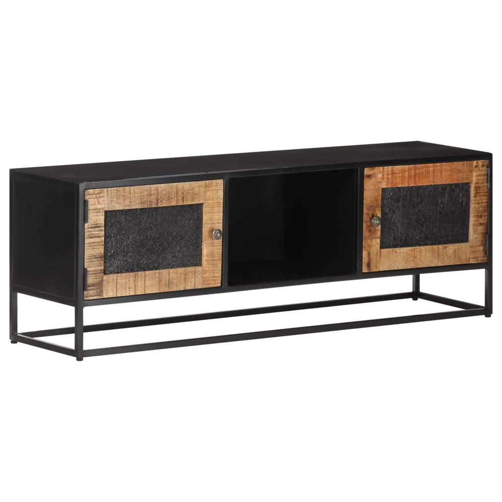 Meuble TV 120x30x40 cm Bois de manguier brut - XIOS