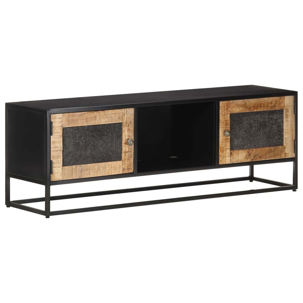 Meuble TV 120x30x40 cm Bois de manguier brut - XIOS