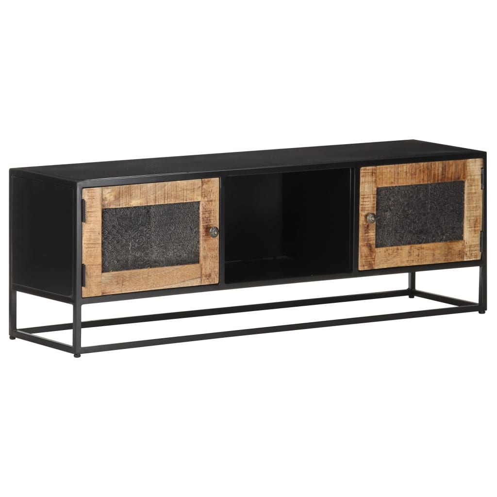 Meuble TV 120x30x40 cm Bois de manguier brut - XIOS