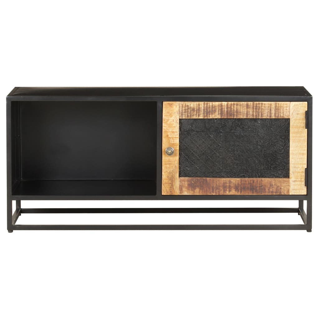 Meuble TV 90x30x40 cm Bois de manguier brut - XIOS
