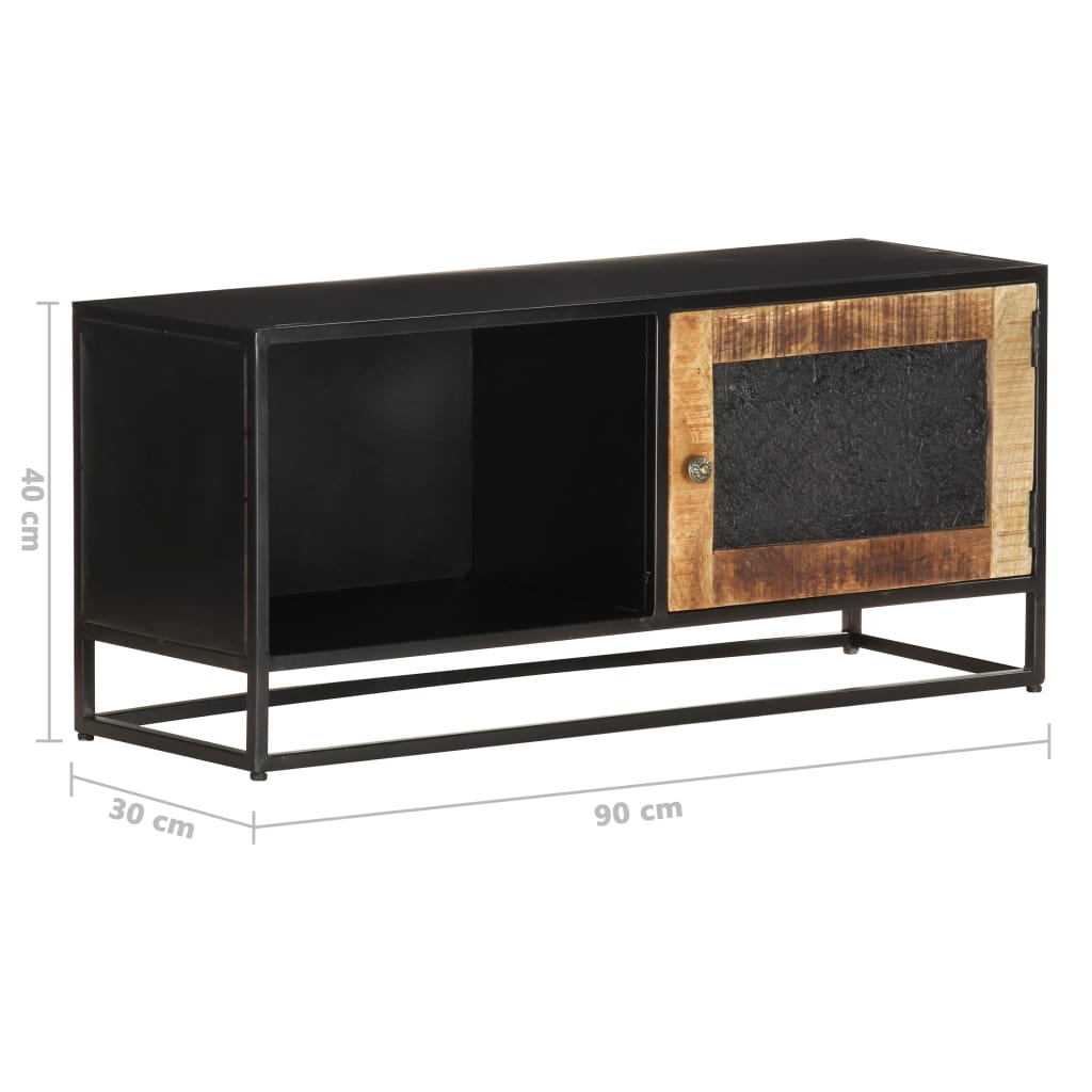 Meuble TV 90x30x40 cm Bois de manguier brut - XIOS