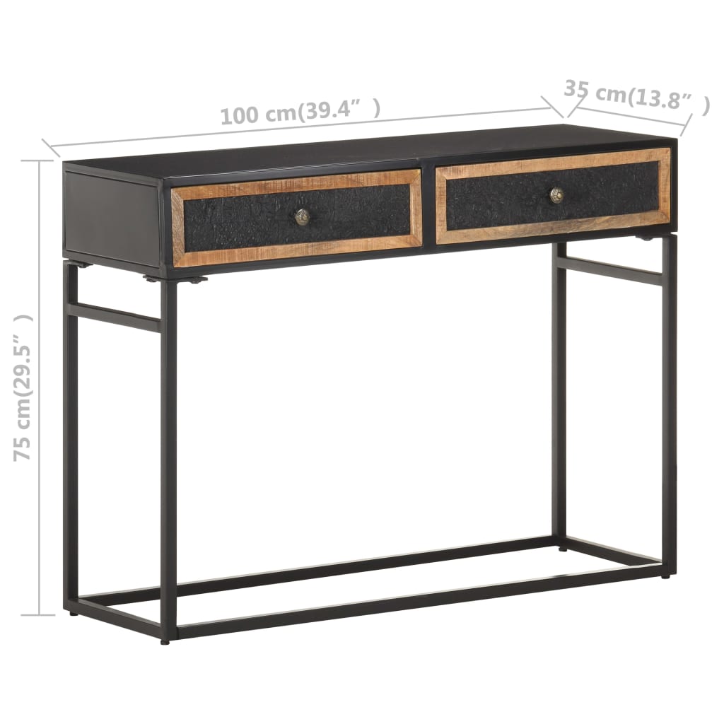 Table console 100x35x75 cm Bois de manguier massif - XIOS