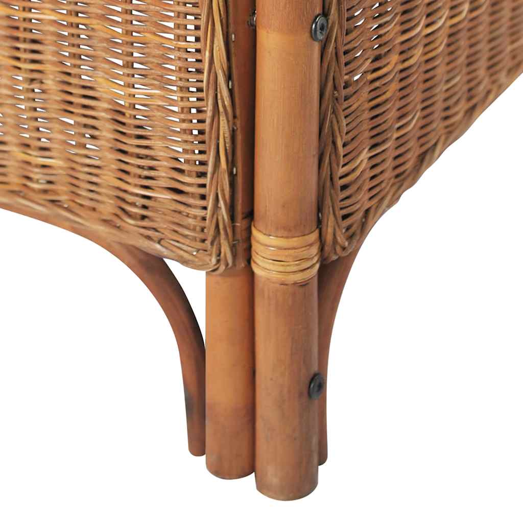 Canapé 2 places Marron clair Rotin naturel et lin - XIOS