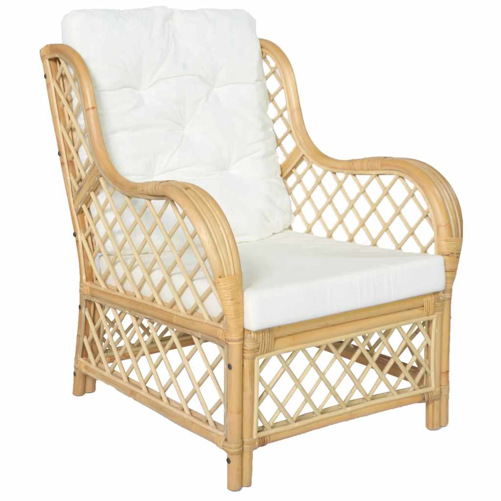Canapé avec coussin Rotin naturel et lin - XIOS