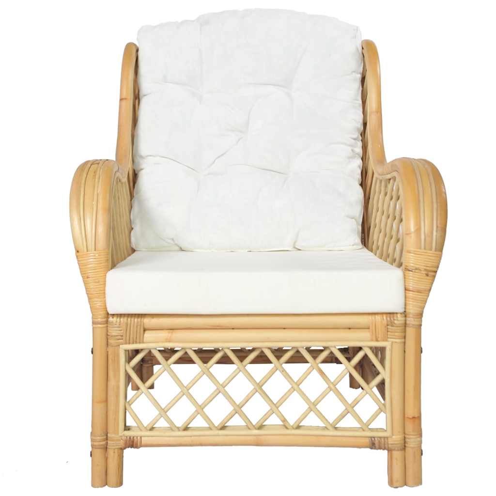 Canapé avec coussin Rotin naturel et lin - XIOS