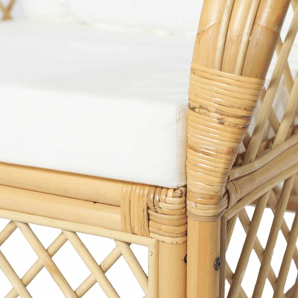 Canapé avec coussin Rotin naturel et lin - XIOS