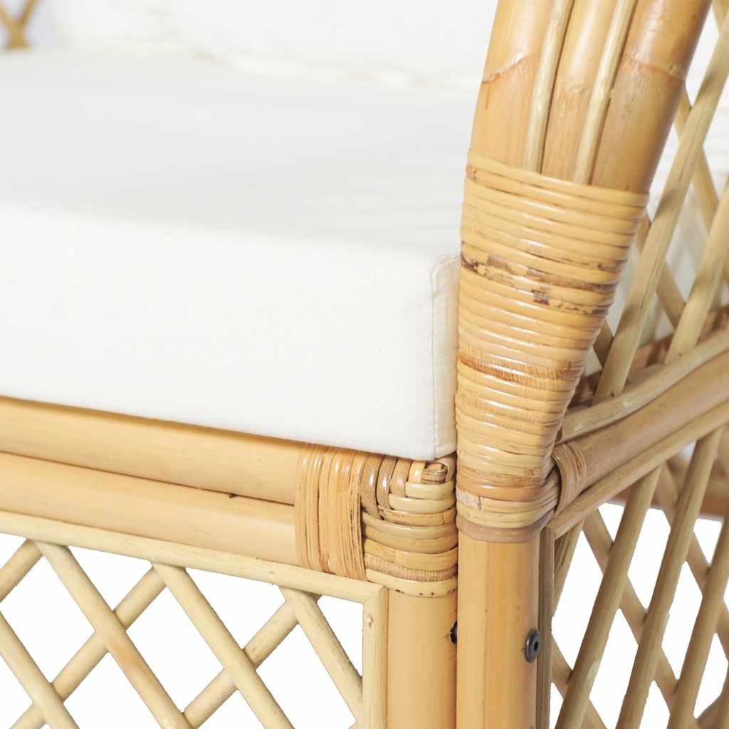 Canapé avec coussin Rotin naturel et lin - XIOS