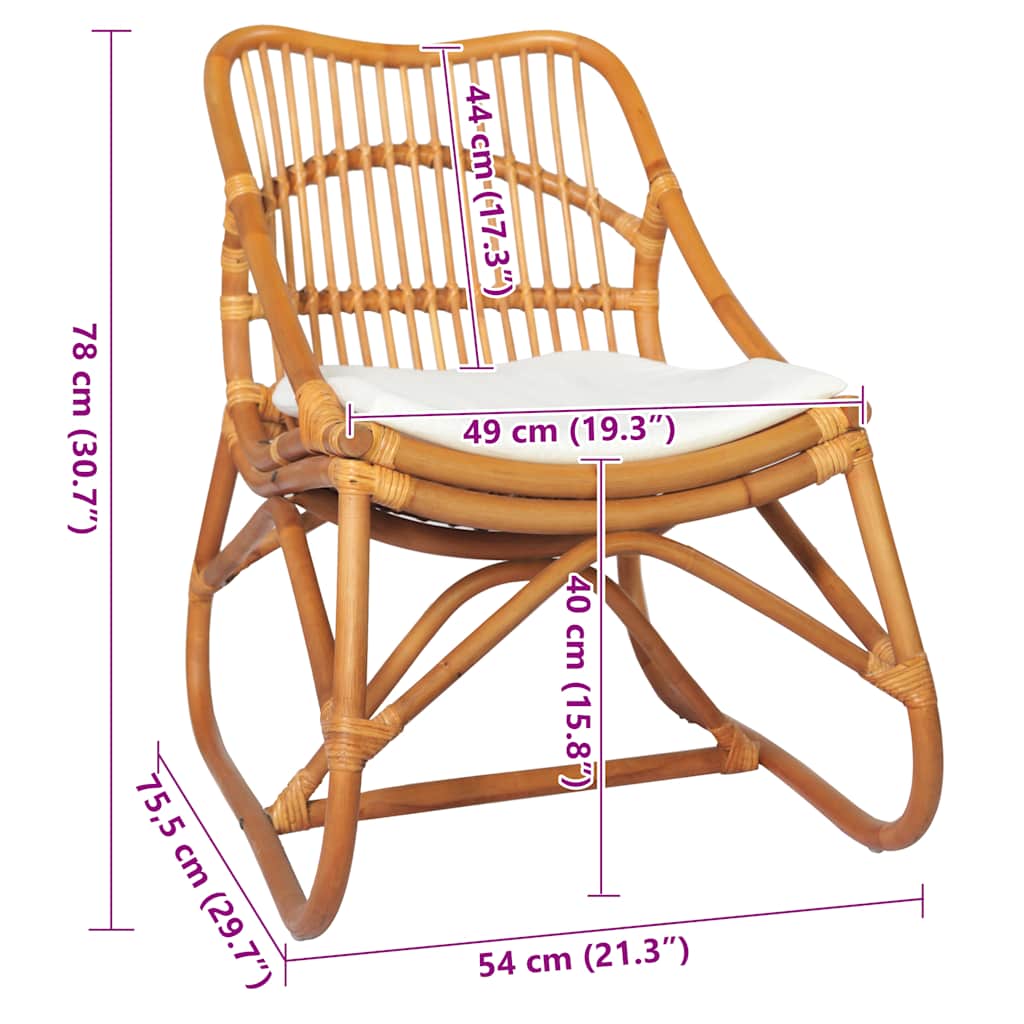 Chaise en rotin Marron clair Lin - XIOS