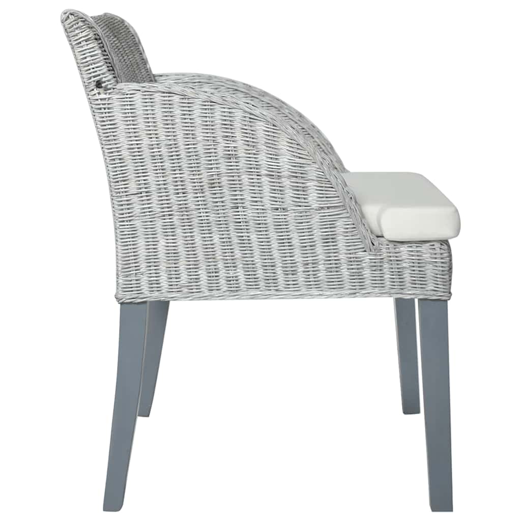 Chaises à manger avec coussins lot de 2 gris rotin naturel - XIOS