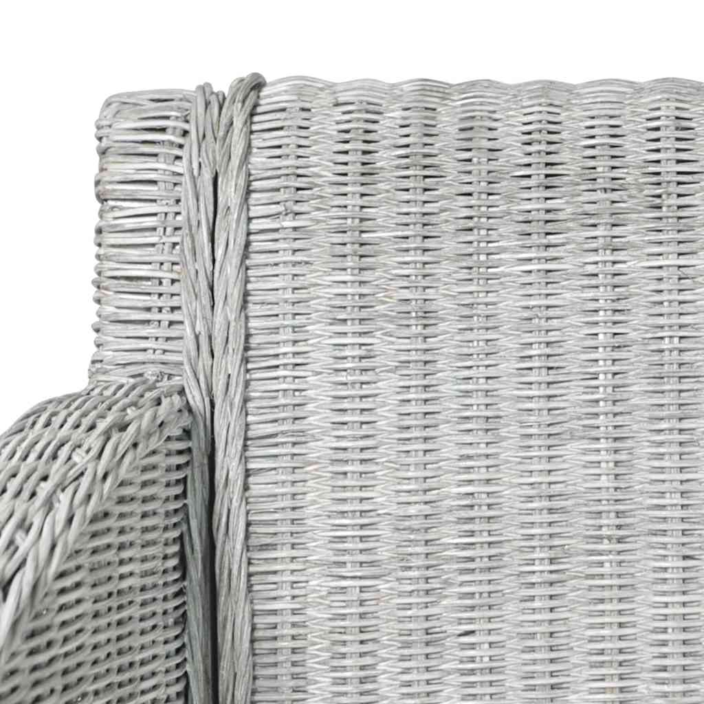 Chaises à manger avec coussins lot de 2 gris rotin naturel - XIOS
