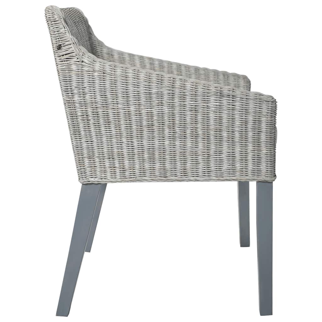 Chaises à manger avec coussins lot de 2 gris rotin naturel - XIOS