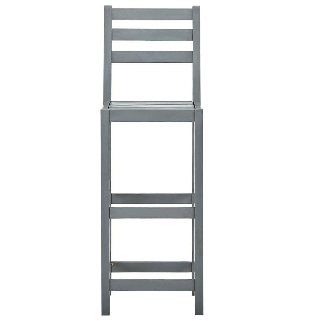 Tabourets de bar lot de 4 gris bois d'acacia massif - XIOS