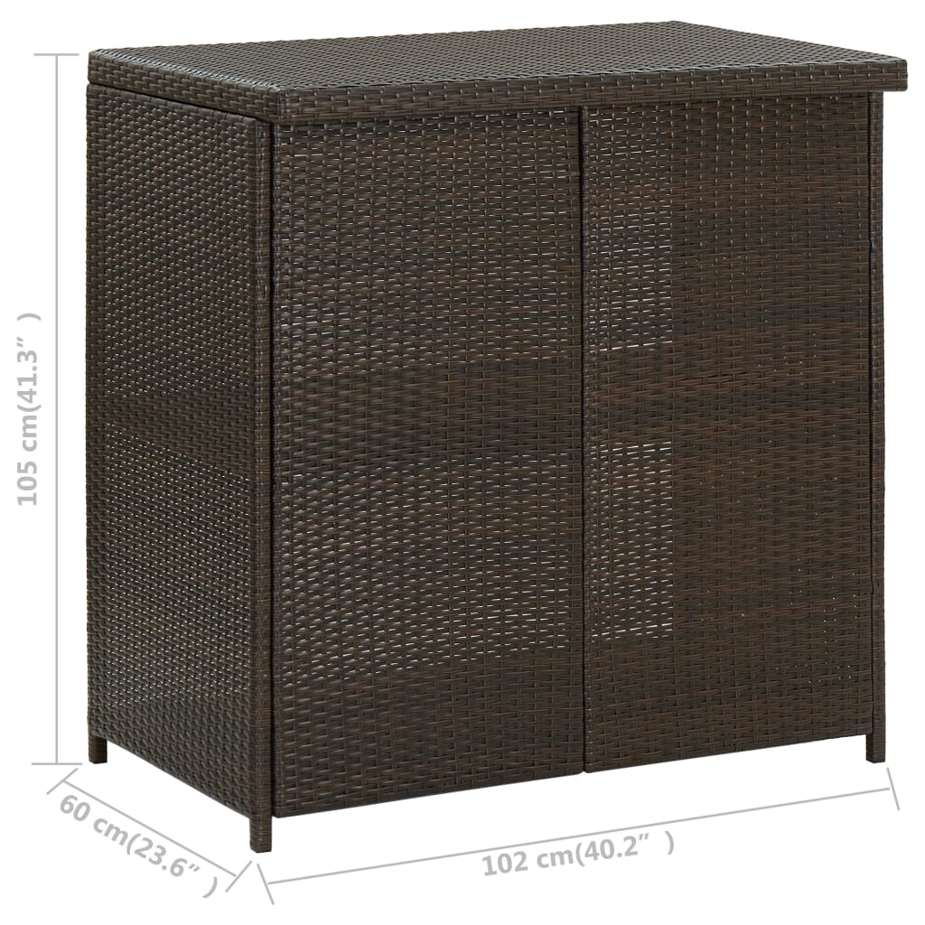Ensemble de bar 3 pcs Résine tressée Marron - XIOS