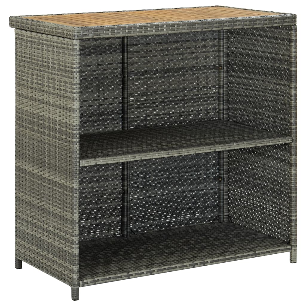 Ensemble de bar 3 pcs Résine tressée Gris - XIOS