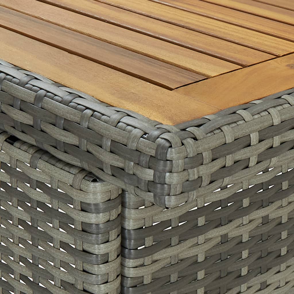 Ensemble de bar 3 pcs Résine tressée Gris - XIOS