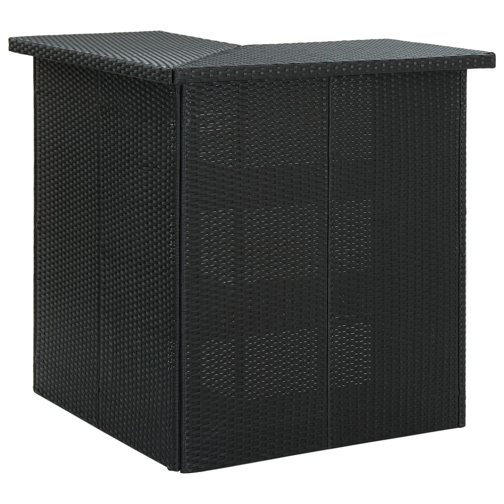 Table d'angle de bar Noir 100x50x105 cm Résine tressée - XIOS