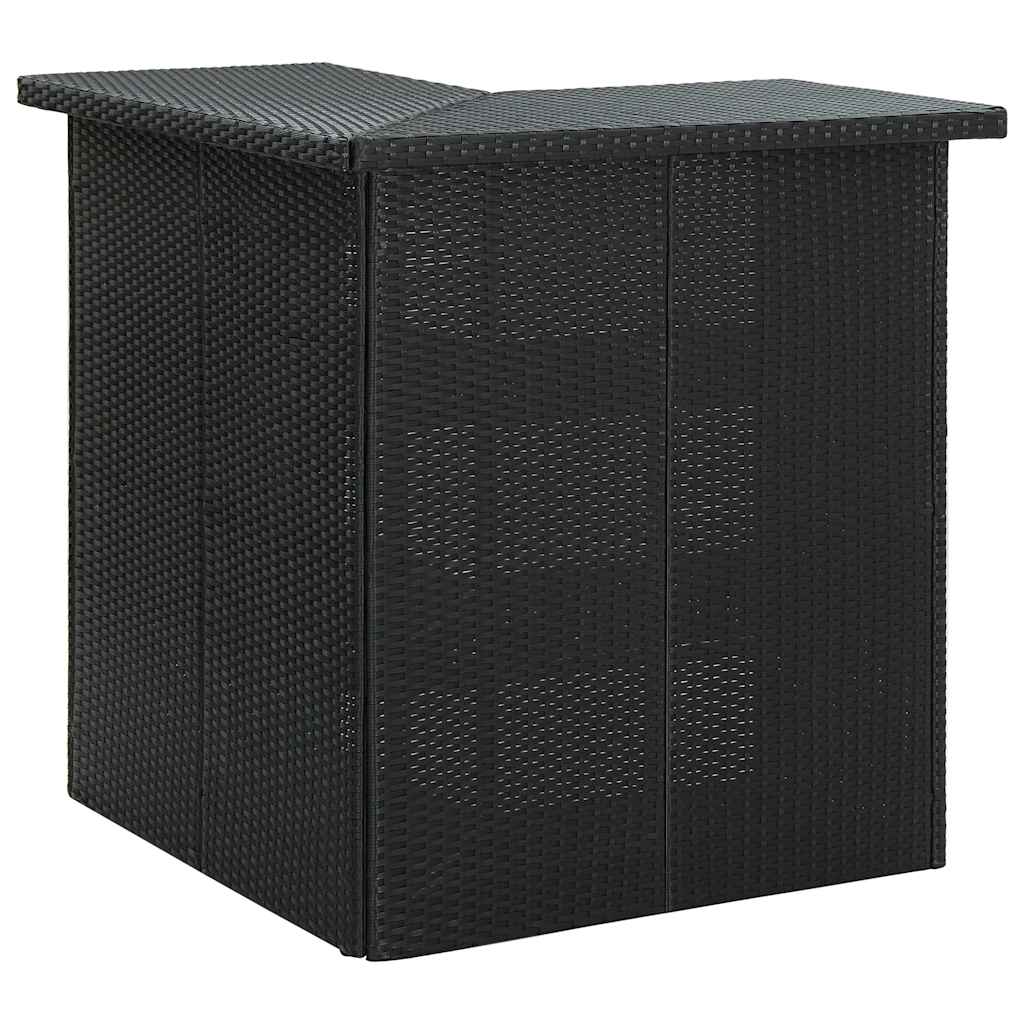 Table d'angle de bar Noir 100x50x105 cm Résine tressée