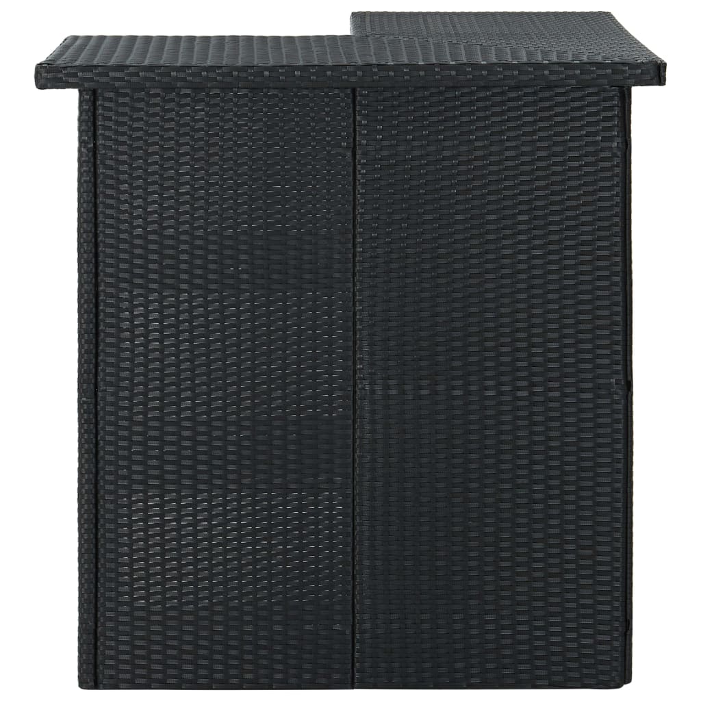 Table d'angle de bar Noir 100x50x105 cm Résine tressée - XIOS