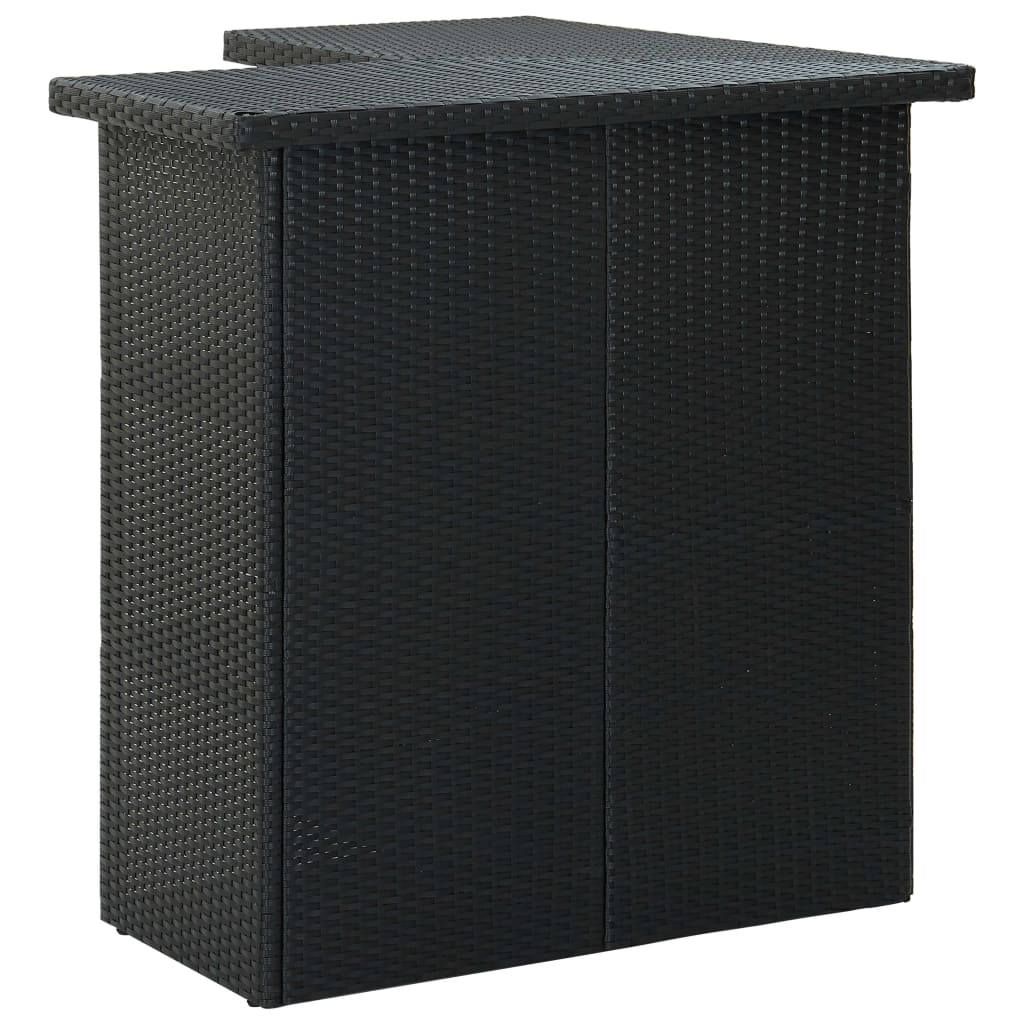 Table d'angle de bar Noir 100x50x105 cm Résine tressée - XIOS