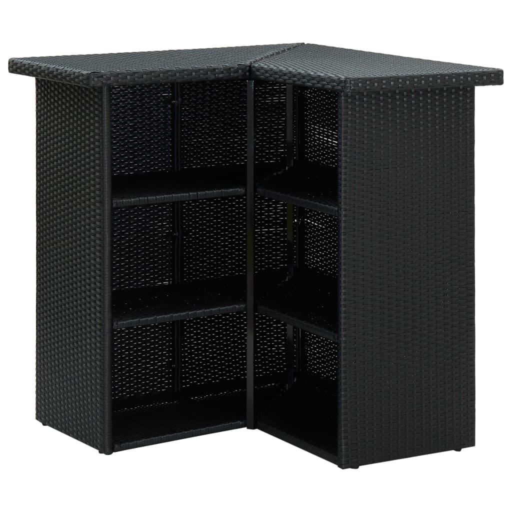 Table d'angle de bar Noir 100x50x105 cm Résine tressée - XIOS