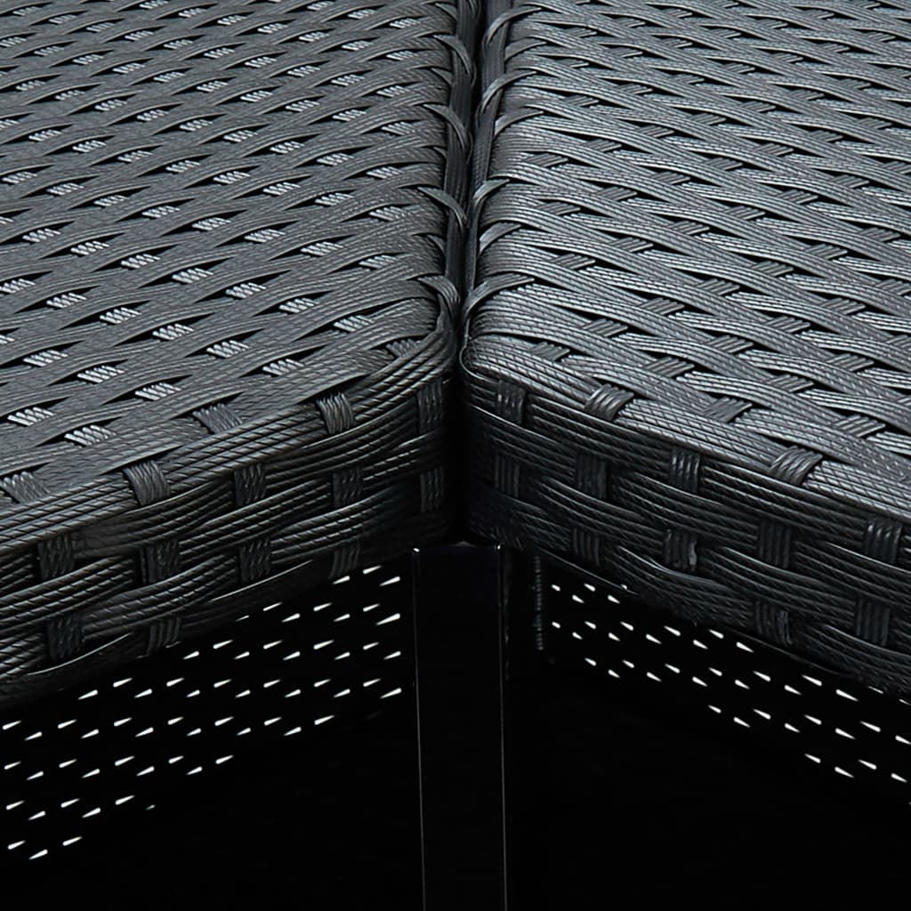 Table d'angle de bar Noir 100x50x105 cm Résine tressée - XIOS