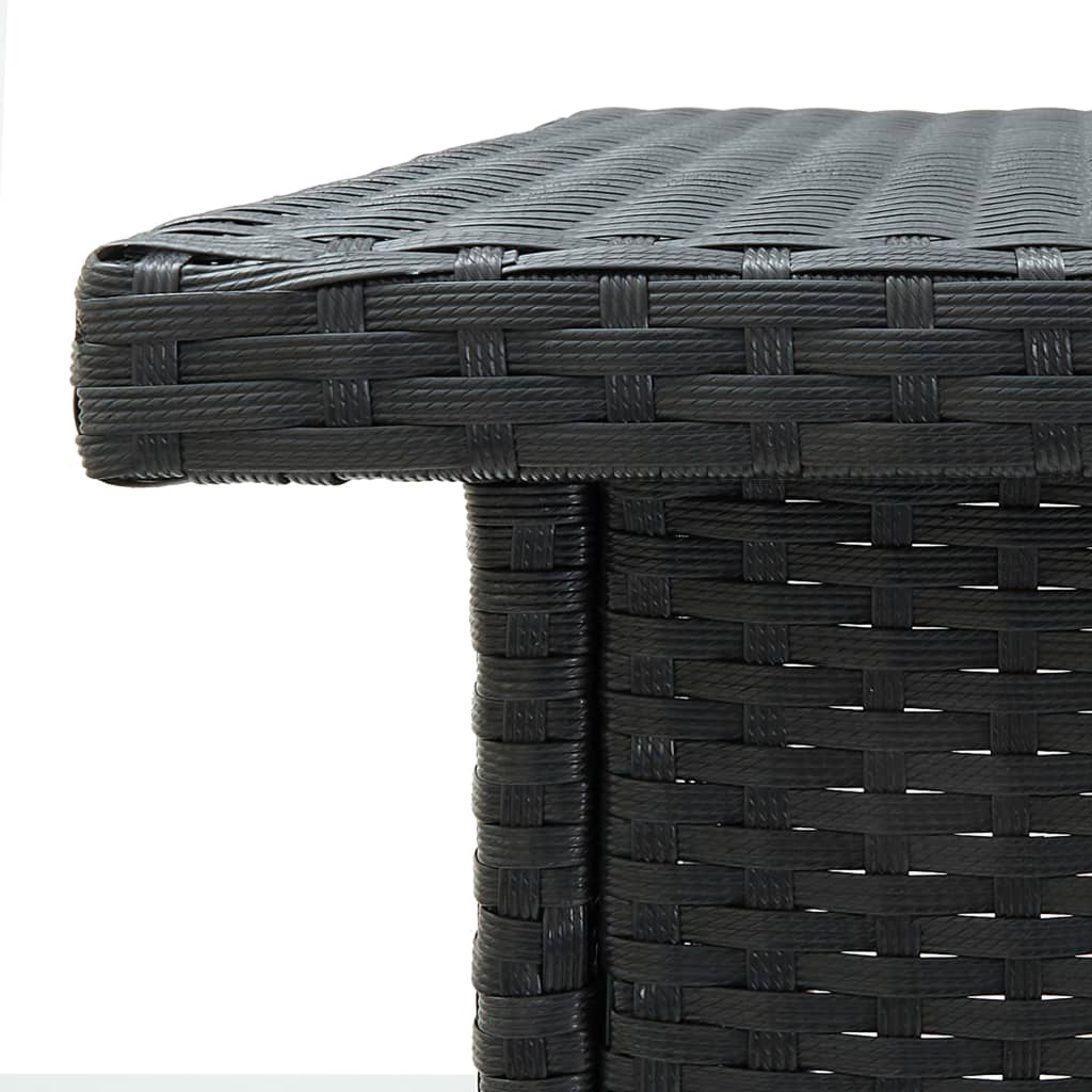 Table d'angle de bar Noir 100x50x105 cm Résine tressée - XIOS